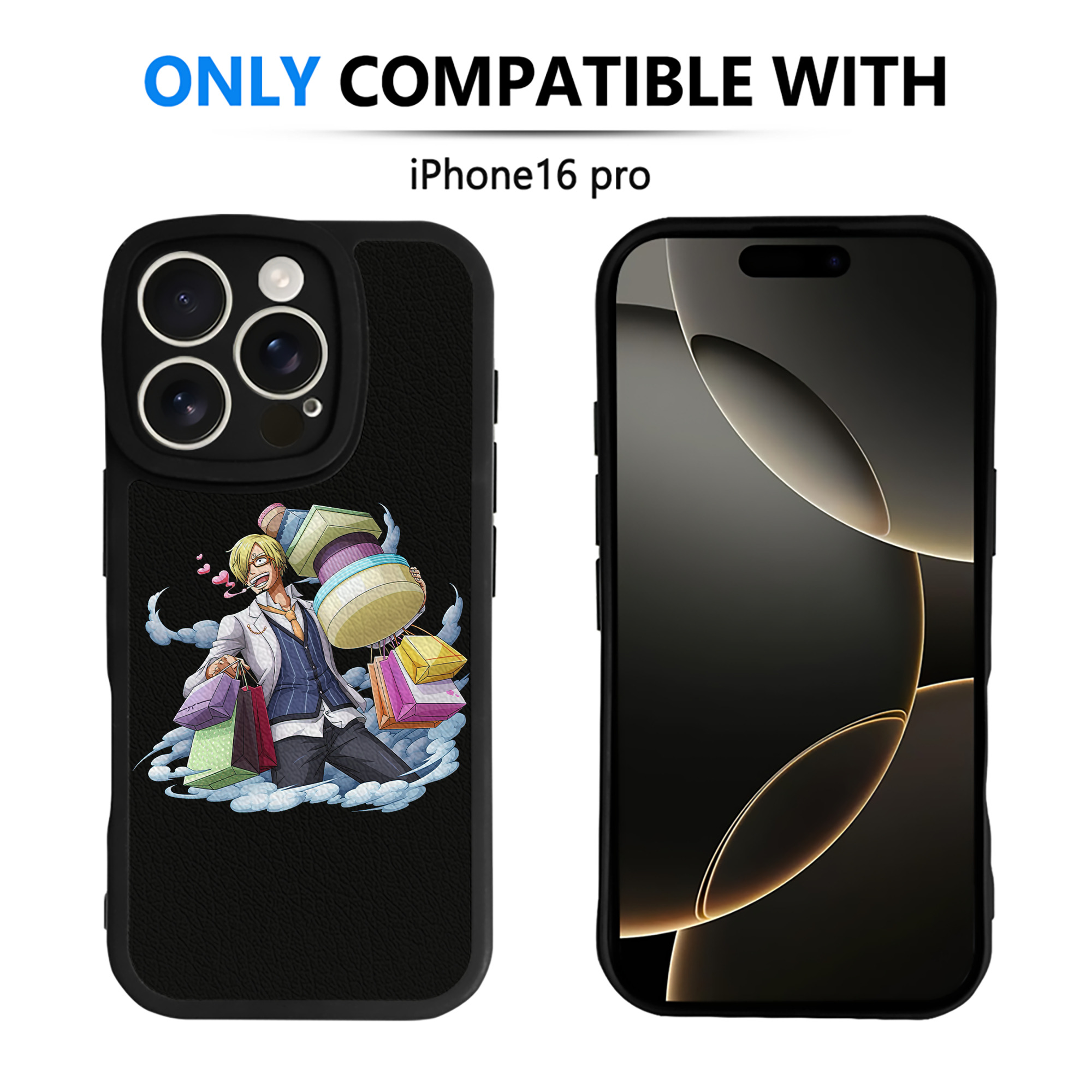 （画像用） ワンピース サンジ ONE PIECE Sanji 【iPhone 16シリーズ対応】シリコンスマホケース（レザー調） 材質：シリコン